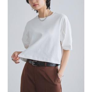 tシャツ 半袖 コーマコットンボリュームハーフスリーブTシャツ レディース