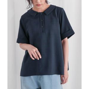 リネンシャツ ブラウス シャツ 半袖 ポロブラウス「サスティナブル」 レディース