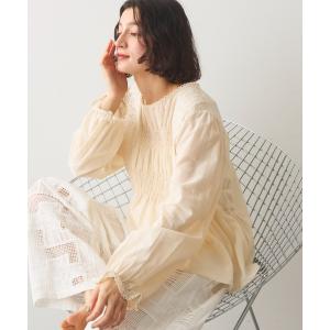 ブラウス シャツ シャーリング刺繍ブラウス レディース