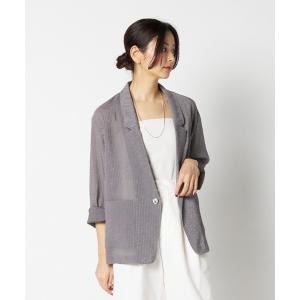 ジャケット テーラードジャケット SHEER DOBBY STRIPE JACKET レディース