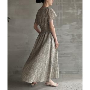 ワンピース 半袖 PRINTED SEERSUCKER DRESS