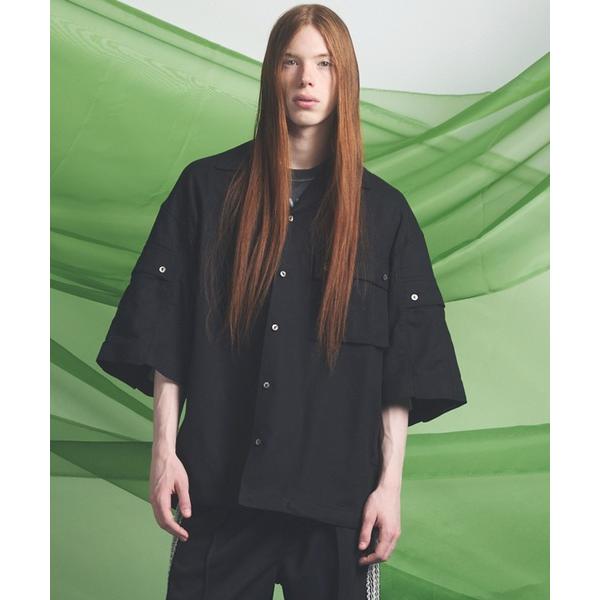 シャツ 半袖 「UNISEX」Cargo Pocket Prime-Over Sheer Open ...