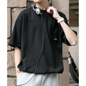tシャツ 速乾 「HECT」One Point Logo Drawstring S/S Pocket Tee / ワンポイントロゴ刺繍 ドロスト 半袖ポケットTシャツ「吸水速乾」 メンズ レディース