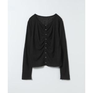 カーディガン シアーリブカットギャザーカーディガン/684801 レディース