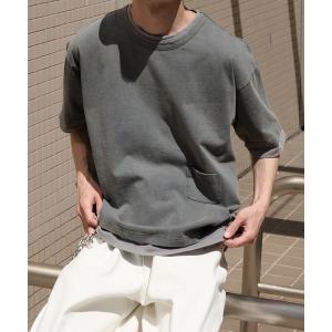 tシャツ FAKE LAYERED PIGMENT POCKET TSHIRT／フェイクレイヤード ピグメントポケットTシャツ メンズ レディース