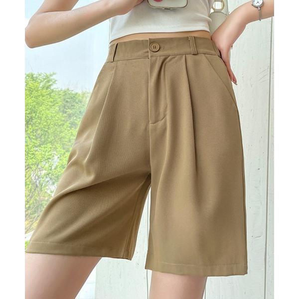 ハーフパンツ パンツ 短パン ベーシックタックハーフパンツ レディース
