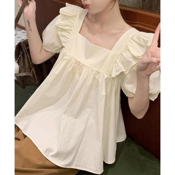 ブラウス シャツ フリルリボン2WAYチュニック レディース