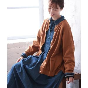 「soulberry」 ニットカーディガン LL ダークオレンジ レディース