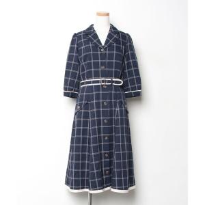 「LAISSE PASSE」 半袖ワンピース SMALL ネイビー レディース
