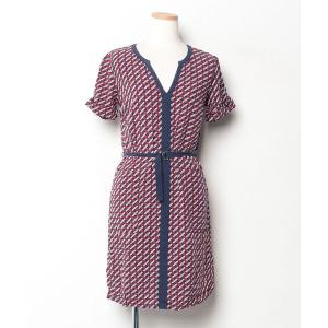 「TOMMY HILFIGER」 半袖ワンピース S レッド レディース