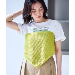 スカーフ バンダナ シャーベットニット 透かし編...の商品画像