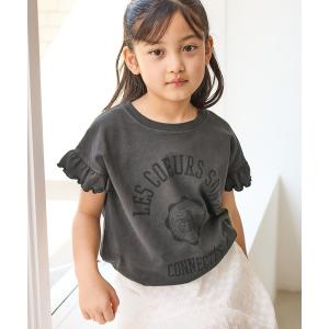 tシャツ 「KIDS/キッズ」カレッジロゴプリントピグメントTシャツ/リンクコーデ キッズ 子供服 女の子