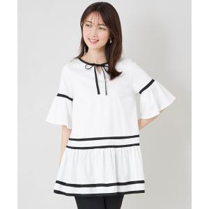tシャツ バイカラーカットソー チュニック レディース