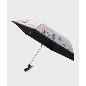 折りたたみ傘 「UVカット/遮熱効果/晴雨兼用」ロンドン柄ピンク 折りたたみ傘 レディース