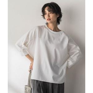 tシャツ ポンチローマBACK釦ドッキングプルオーバー レディース