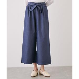 ワイドパンツ ジーンズ デニム デニムパンツ スラブデニムクロプトワイドパンツ レディース