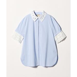 ブラウス シャツ エンブロイダリー シャツ ブラウス 4WAY レディース