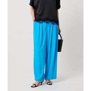 ワイドパンツ スラックス パンツ ジャージー タック ワイドパンツ ‐ウォッシャブル‐ レディース