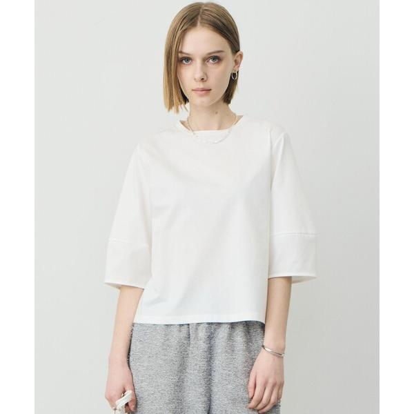 tシャツ シャツジーナプレーディング ランタンスリーブカットソー レディース