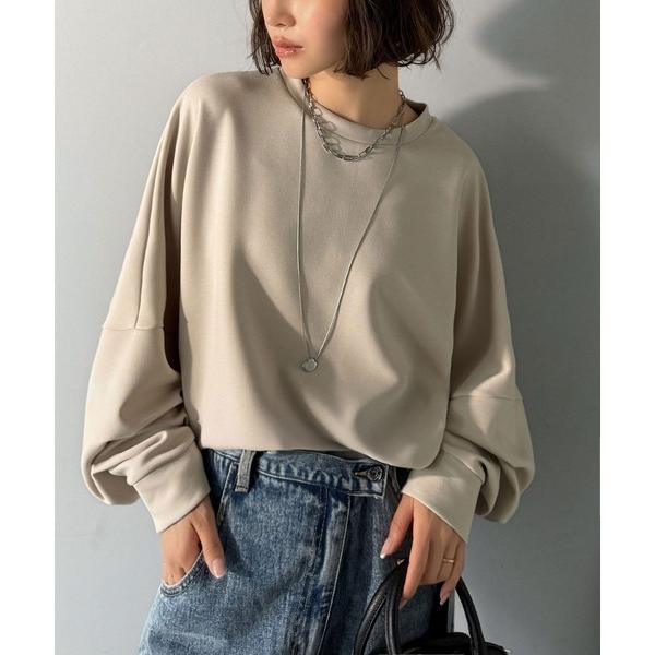 「Java」 長袖カットソー LARGE グレイッシュベージュ レディース