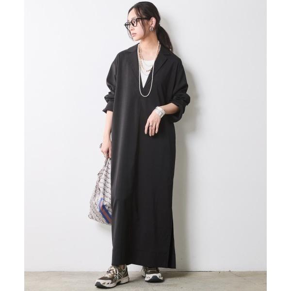 「CHIC STYLE」 シャツワンピース LL ブラック レディース