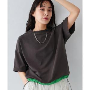 tシャツ 半袖 接触冷感 バイカラーヘムプルオーバー レディース