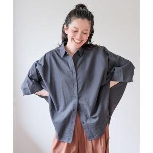 リネンシャツ ブラウス シャツ コットンリネンポ...の商品画像