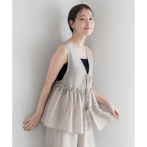 ベスト ジレ ドットリボンベスト レディース
