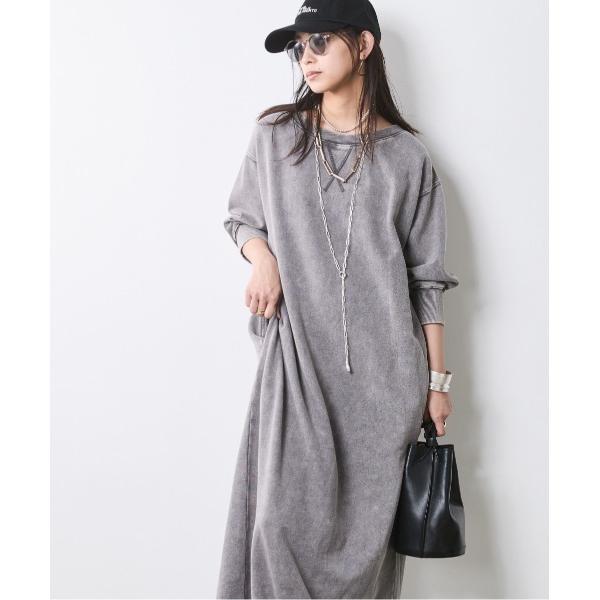 「CHIC STYLE」 7分袖ワンピース M グレー レディース
