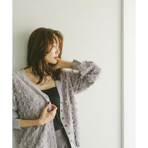 「GLOBAL WORK」 ニットカーディガン LARGE ライトグレー レディース