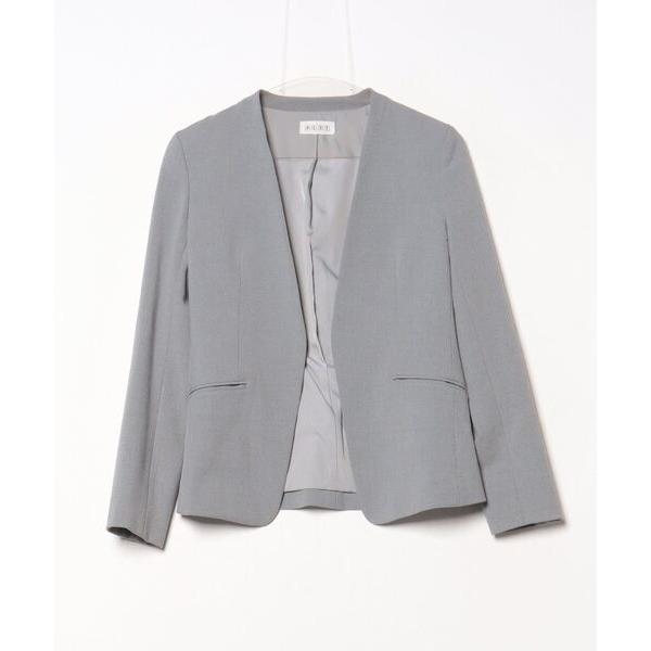 「PLST」 ノーカラージャケット X-SMALL グレー レディース