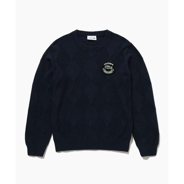「LACOSTE」 長袖ニット 5 ダークネイビー メンズ