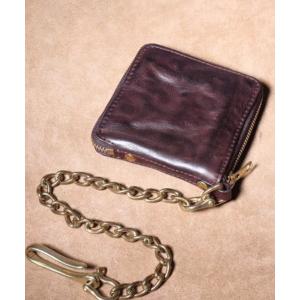 財布 ヴィンテージ ライク PU レザー トラッカー ウォレット / チェーン付き メンズ