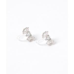 ピアス オールビジューリボンノンホールピアス /...の商品画像