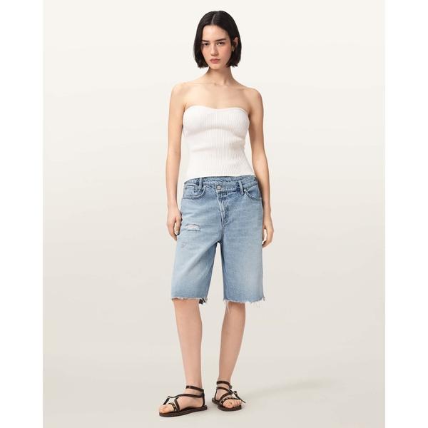 ハーフパンツ ジーンズ デニム デニムパンツ 短パン AKI CROSSOVER WIDE LEG ...