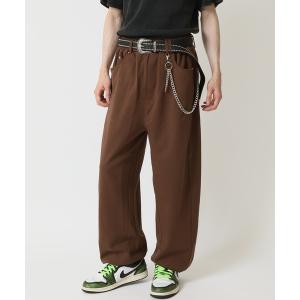 ワイドパンツ スウェットパンツ ジャージ ベルト・チェーン付ワイドスウェットパンツ　OURHEAVEN メンズ
