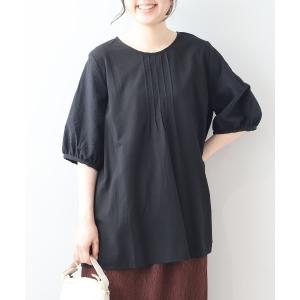 ブラウス シャツ 「L〜6L 大きいサイズ」異素材切替フロントタックブラウス レディース