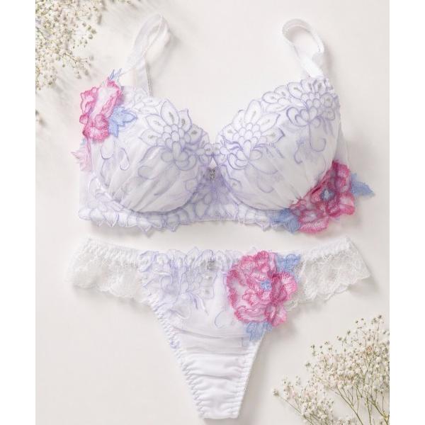 ブラジャー ショーツセット 「しっかり美胸ブラ」ワイヤーブラだからこその横からぎゅっと胸を集めて脇を...
