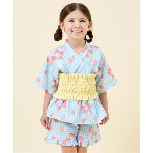 甚平 浴衣 いちご柄 甚平・帯付き キッズ 子供 女の子