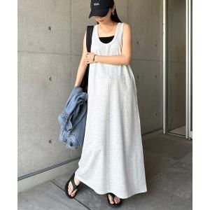 ワンピース ノースリーブ2wayスウェットロングワンピース