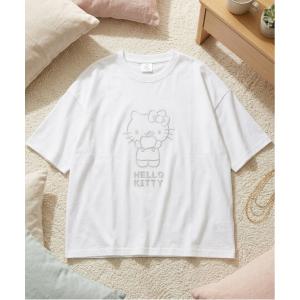 tシャツ 「SANRIO/サンリオ」キャラクタープリント　半袖WIDEシルエットTシャツ（HELLO KITTY/ハローキティ） レディース