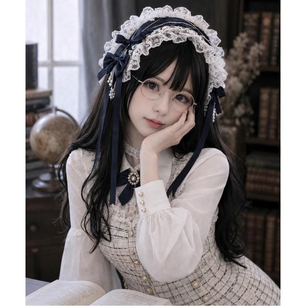 カチューシャ 「Bls」「ZA」「Bling Leads」編み上げレース ヘッドドレス