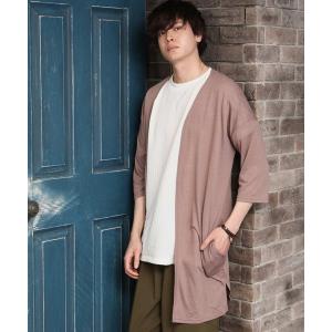 カーディガン 麻混 5分袖 ビッグシルエット ロングカーディガン メンズ｜ZOZOTOWN Yahoo!店