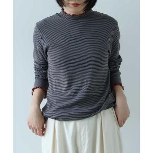 tシャツ 30/-度甘フライスボーダー ハイネック レディース