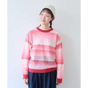 ニット セーター ナイロン/モへヤ/ウール gradient 透かし編みプルオーバー レディース