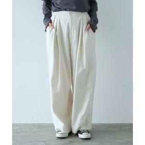 パンツ モールスキン ワイド  パンツ レディース