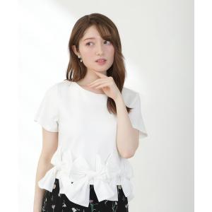 tシャツ 半袖 裾リボンモチーフカットソー レディース