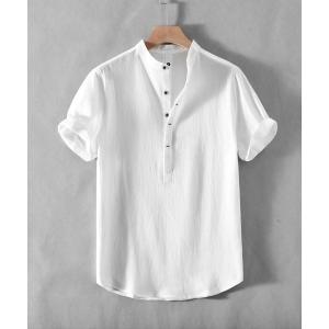 シャツ CLIFF リネンライク ジャガード ルーズ プルオーバーシャツ メンズ レディース