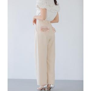 セットアップ❁後ろ下がりフレアティ＆フリルテーパードパンツ 100size Fit more（フィットモア） パンツ フリルスリットテーパードパンツ