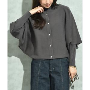 タートルネック ニット セーター 前後２ＷＡＹケープニットカーデ＋ハイネックリブＳＥＴ レディース